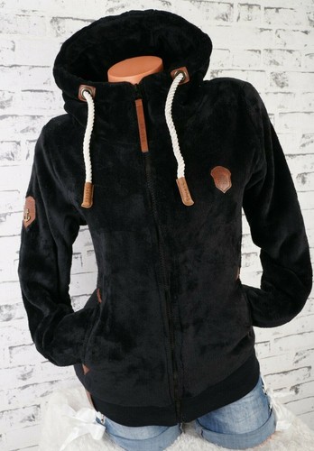 Damen Kuschel Teddy Fleece Sweat Jacke Kapuze Hoodie Übergangsjacke Uni S-3XL - Bild 17 von 59