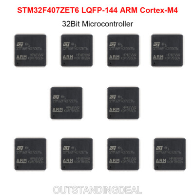 10PCS Microcontroller Units MCU IC STM32F407ZET6 LQFP-144 For ARM Cortex-M4 os67