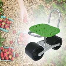 Garden Stool with Wheels Height Adjustable Mobile Garden Workseat for Garden