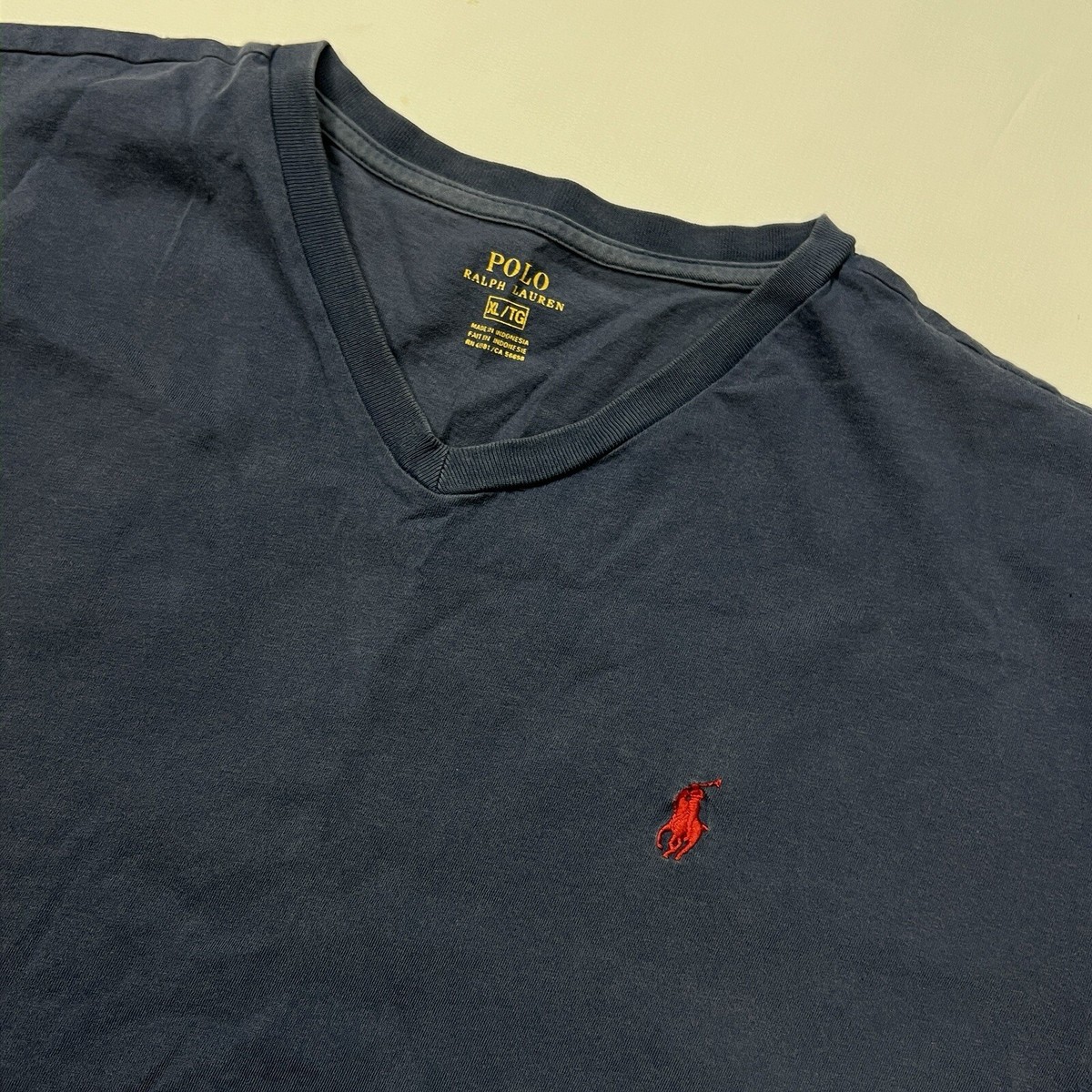 Polo Ralph Lauren Mens Classic Fit V NECK T Tee Shirt XL Used A24