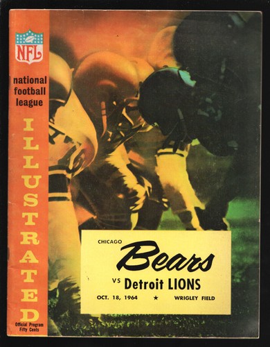 Sports Pub: Chicago Bears vs Detroit Lions NFL Football Game Program 10/18/19...