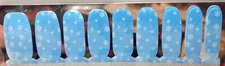 Color Nail Polish Strips 18ct. Tiny White Snowflakes.   Read Description Below