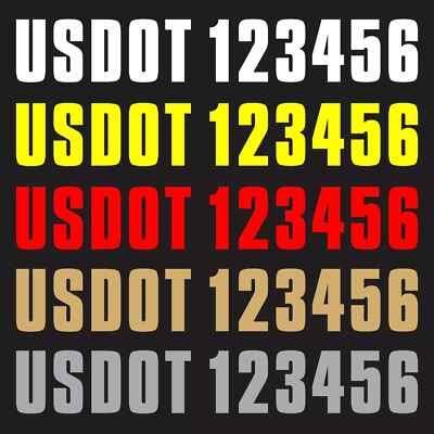 2x USDOT Vinyl Numbers Custom Stickers Decals Truck Semi US DOT Lettering