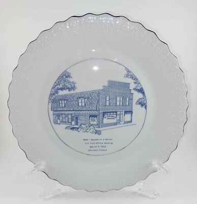 1982 SERIES PLATE US POST OFFICE ROBBERY 1932 SHIRLAND IL KIN KORNER ART CENTER