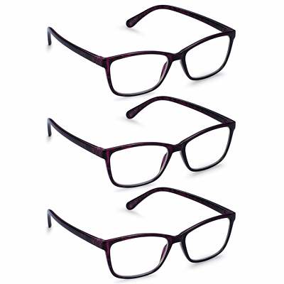 Lesebrille für Damen, Leseoptik, Vorteil 3er Pack +1,0 - +3,5, lila Lesebrille