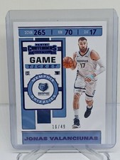 Jonas Valanciunas 2019 Panini Contenders Game Ticket Purple # /49 Grizzlies 
