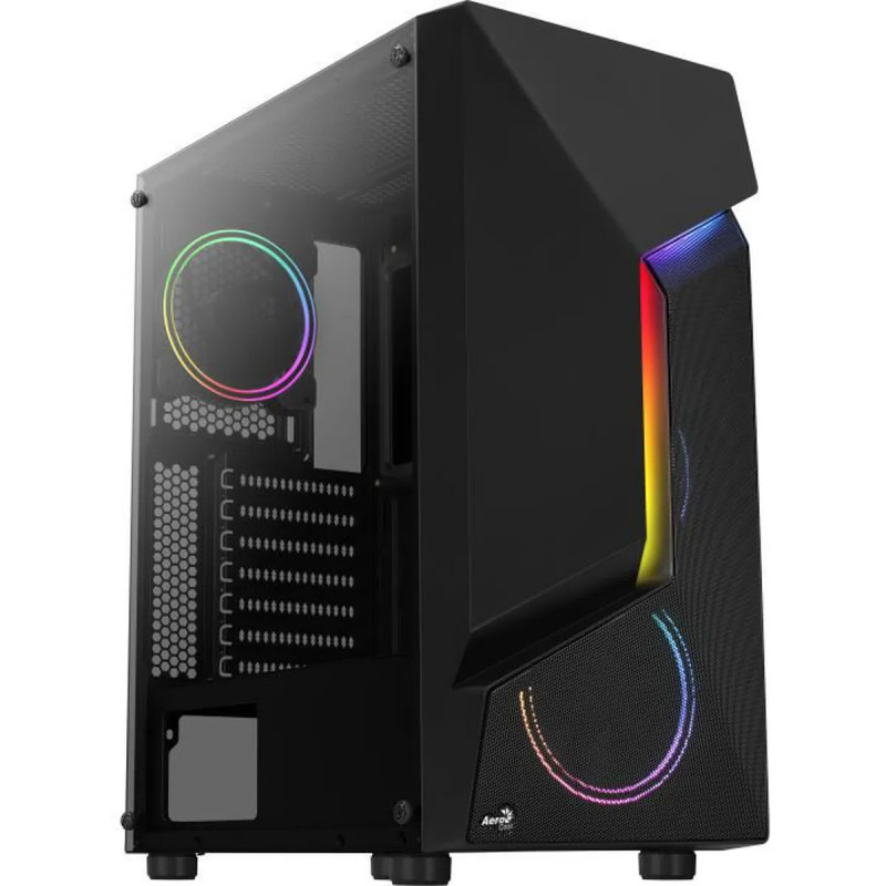 Boîtier PC AeroCool Scape V2 Moyen Tour Noir ATX en verre trempé