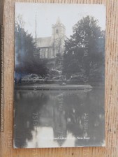 AMWELL Church from New River, Hertfordshire. Coates RPPC