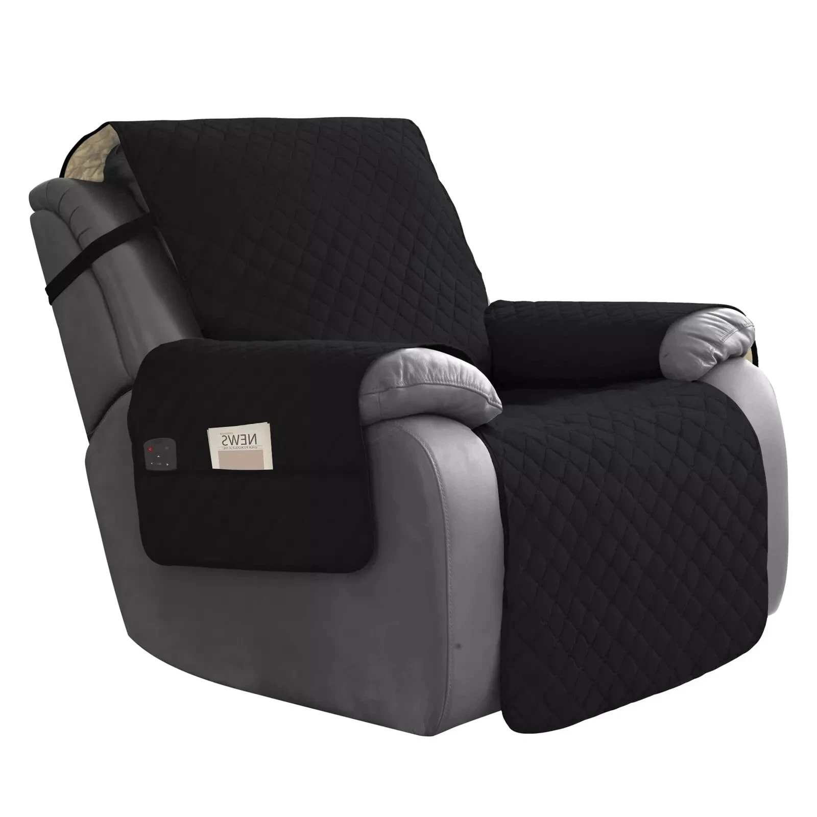 Easy-Going Waterproof Oversized Recliner Chair Sofa Small-XL, Black/Beige