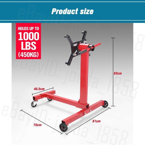 450kg Engine Stand 1000lb Heavy Duty Cars Auto Motor Crane Hoist Workshop AU - Picture 2 of 12