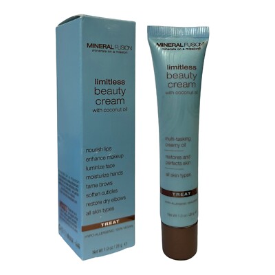 Mineral Fusion Limitless Beauty Cream w/ Coconut Oil 1 oz Treat Lips Hands Face
