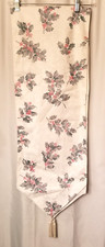 Holly Berry Table Runner 72" Long Tassel Ends Textured Design Classic Elegance