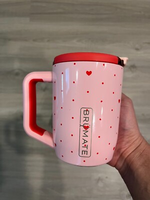 Brumate Müv 15oz Be Mine Valentine s Day Pink Heart Mug-IN HAND | Ships Out Fast