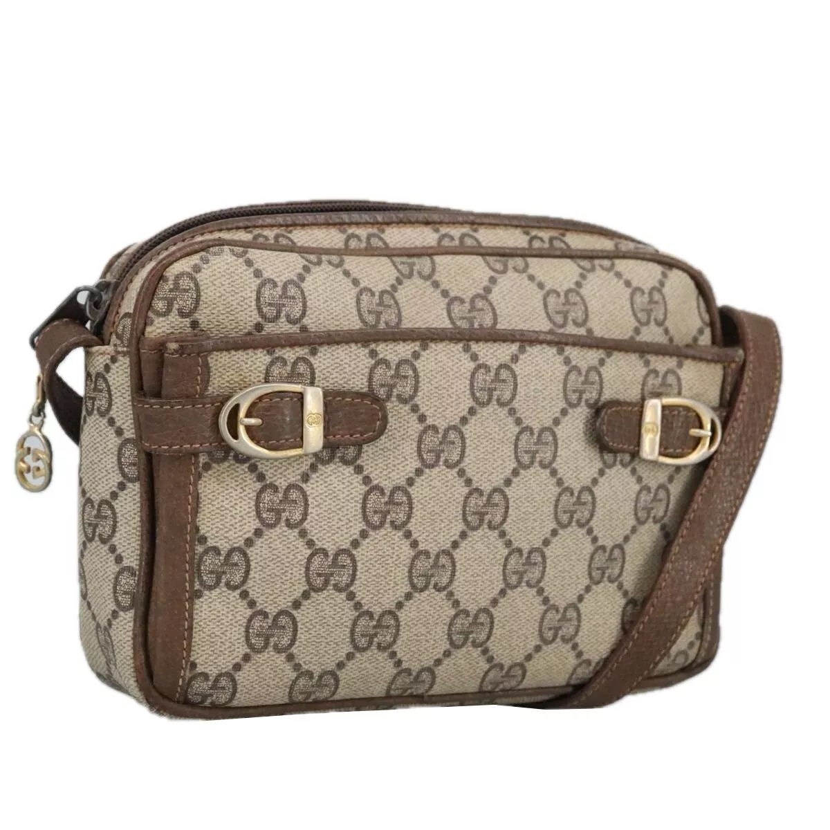 Sac à bandoulière GUCCI GG Supreme PVC beige authentique 99351