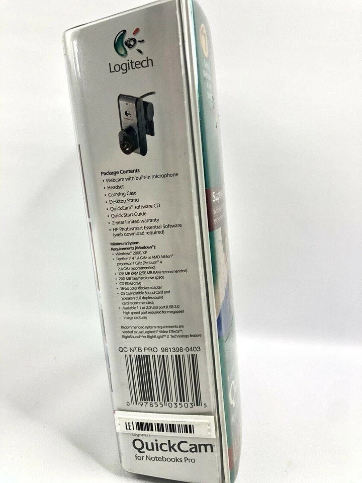 Logitech QuickCam for Notebook Pro 1.3MP USB-2.0 WebCam w/ Microphone & Clip-On - Image 4 of 4