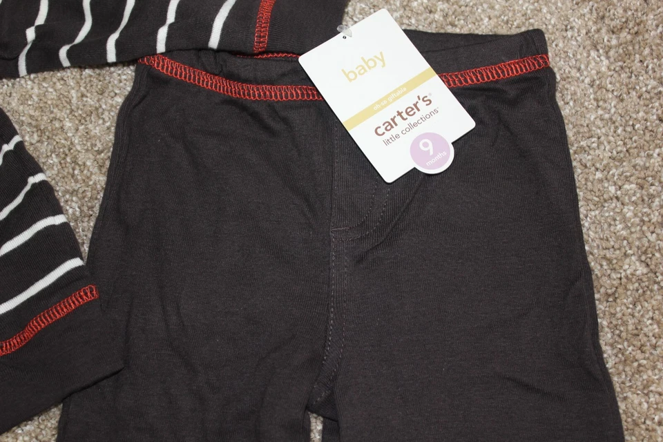 Carter's Safari 3 Piezas Marrón Sudadera con Capucha Pantalones Conjunto Bebé Niños Talla 9M 9 Meses Nuevo con Etiquetas Foto 2 de 4