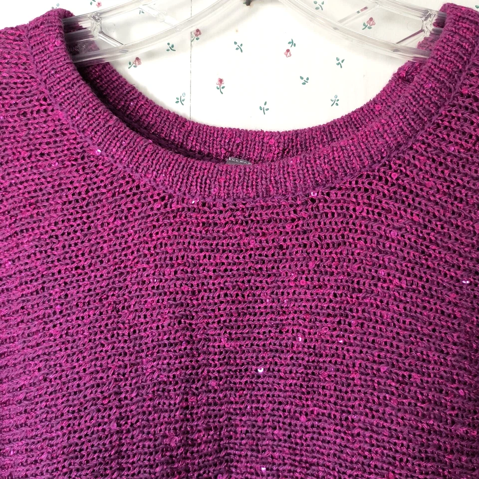 Suéter Pullover Melissa McCartney Seven7 NUEVO Talla Lg Lentejuelas De Gran Tamaño Vacaciones Foto 3 de 4