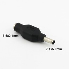 5.5mm x 2.1mm Female to 7.4mm x 5.0mm Male Plug DC Power for DELL Adapter Black