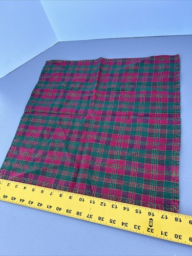 8 Holiday Red & Green Plaid Woven 100% Cotton Napkins 18x18” DII for the Home - Picture 4 of 9
