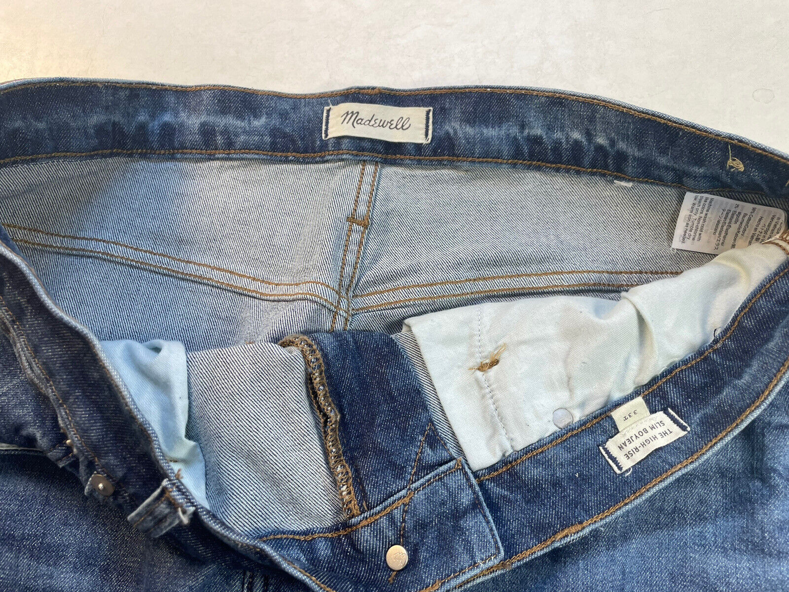 Madewell High-rise slim jeans mens sz 33x32 Mediu… - image 3