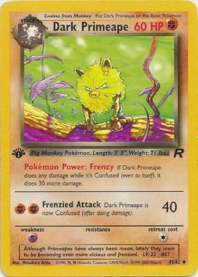 POKEMON Card TEAM ROCKET 1st Edition DARK PRIMEAPE #43/82 Uncommon NEAR MINT NM