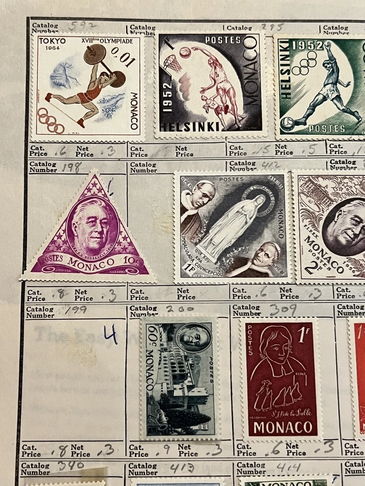 MONACO 完好邮票 批量 拍卖 页 奥林匹克、总统、旗帜等 — 第 2/4 张图片