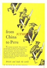 BRITISH STEEL 'Sheffield Pen-Knives, China to Peru' ADVERT 1954 Print Ad 164/35