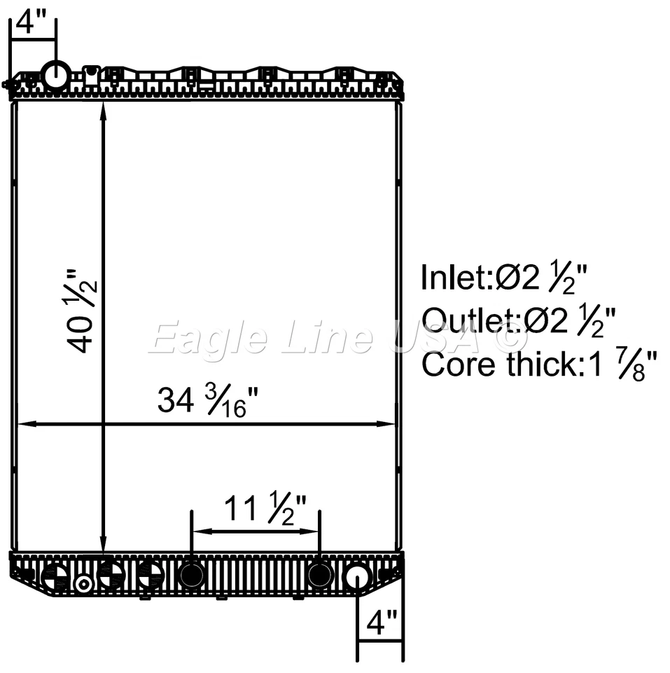 Radiator Fit 08-13 Mack CXU Volvo 11-13 VAH 08-14 VNL 08-14 VNM CUMMINS ISX D13 - Imagem 2 de 4