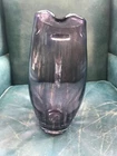 MONUMENTAL SIGNED BLENKO BLOWN AMETHYST GLASS WATER PITCHER WITH APPLIED HANDLE