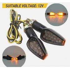 2X LED Motorcycle Turn Signals Indicator Amber Blinker Light Universal Lamps