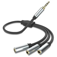 3.5Mm Stereo Audio Splitter Cable, Gold Plated 3.5Mm 1/8" TRS 1 Male to 3 Fema
