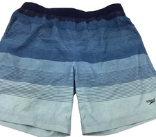 Speedo Men's Tech Volley Swim Shorts Trunks UPF 50 Comfort Liner, Blue, XL
