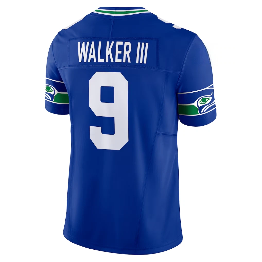 Seahawkss Men's #9 Kenneth Walker III 50th /Super Bowl LX Patch Game Jersey