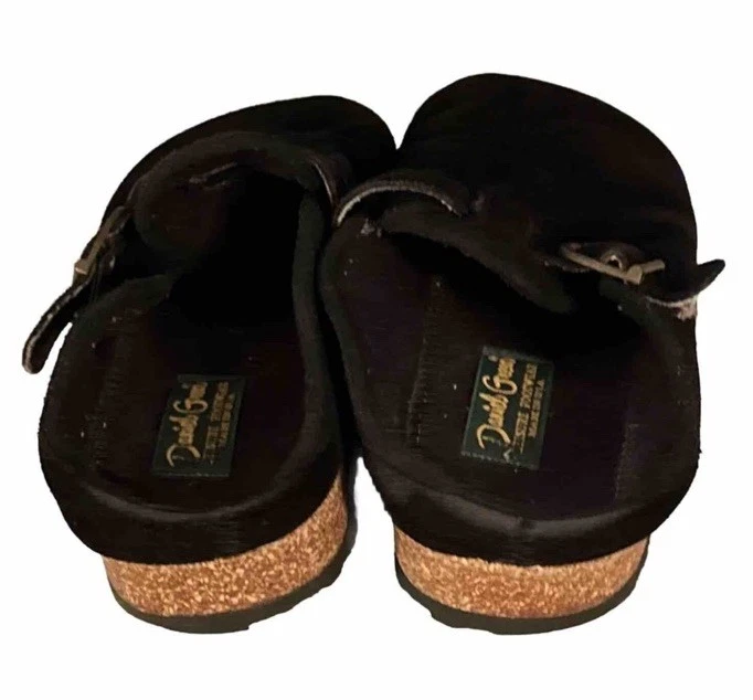 Zapatilla Daniel Green Flat Mule para mujer negra gamuza punta redonda sin cordones Foto 4 de 4