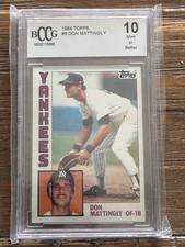 Topps 1984 Don Mattingly RC #8 New York Yankees BCCG 10 Graded Card
