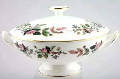 Vintage Wedgwood Hathaway Rosen-Gemüseterrine mit Deckel und Griffen 1. Qualität sehr guter Zustand
