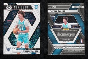2024 Panini Mosaic NBA Debut White Sparkle Prizm Tidjane Salaun #268 Rookie RC