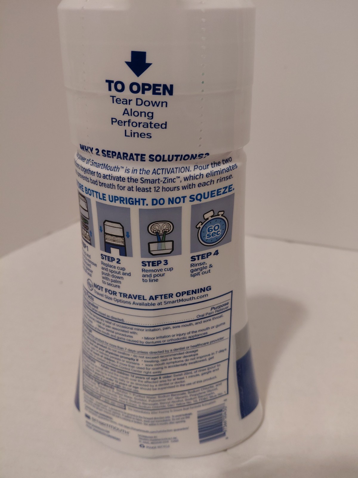 SmartMouth Activated Dual-Solution Mouth Sore Rinse Mouthwash, 1 fl oz,