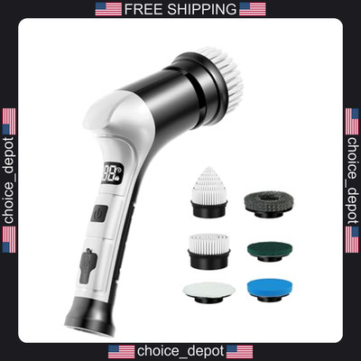 Cordless Electric Spin Scrubber with 6 Brush Heads for Deep Cleaning