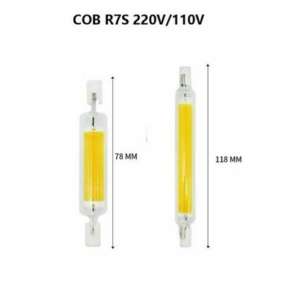 R7S LED COB 110V 220V 15W 30W Halogen Lamp Glass Replace 78mm 118mm