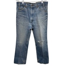 VTG Levi's 517 Orange Tab 20517 0217 Distressed Men Size 35x29 Jeans USA Made