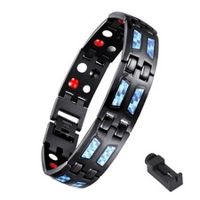 Men's Carbon Fiber Magnetic Stainless Steel Bracelet - Health Therapy Bracelet
