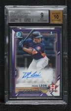 2021 Bowman Chrome Prospect Purple Refractor Pedro Leon BGS 9 MINT Auto 0rm6