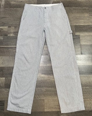 Engineered Garments Mens 30 (31x32) Hickory Striped Carpenter Pant 