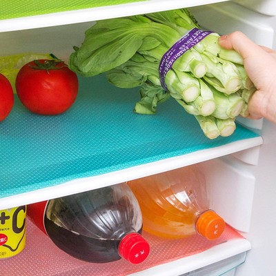 4PCS Waterproof Refrigerator Liner Mat Washable Mildew Kitchen Pad Drawer Mat
