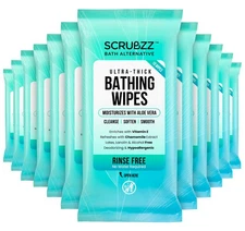 Bath Wipes Extra Large No Rinse 120pcs Adults Elderly Gym Camping Surgery Care