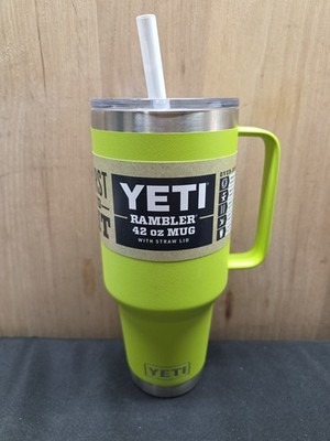 YETI Rambler 42oz Mug with Straw Lid - Chartreuse - Authentic - Read
