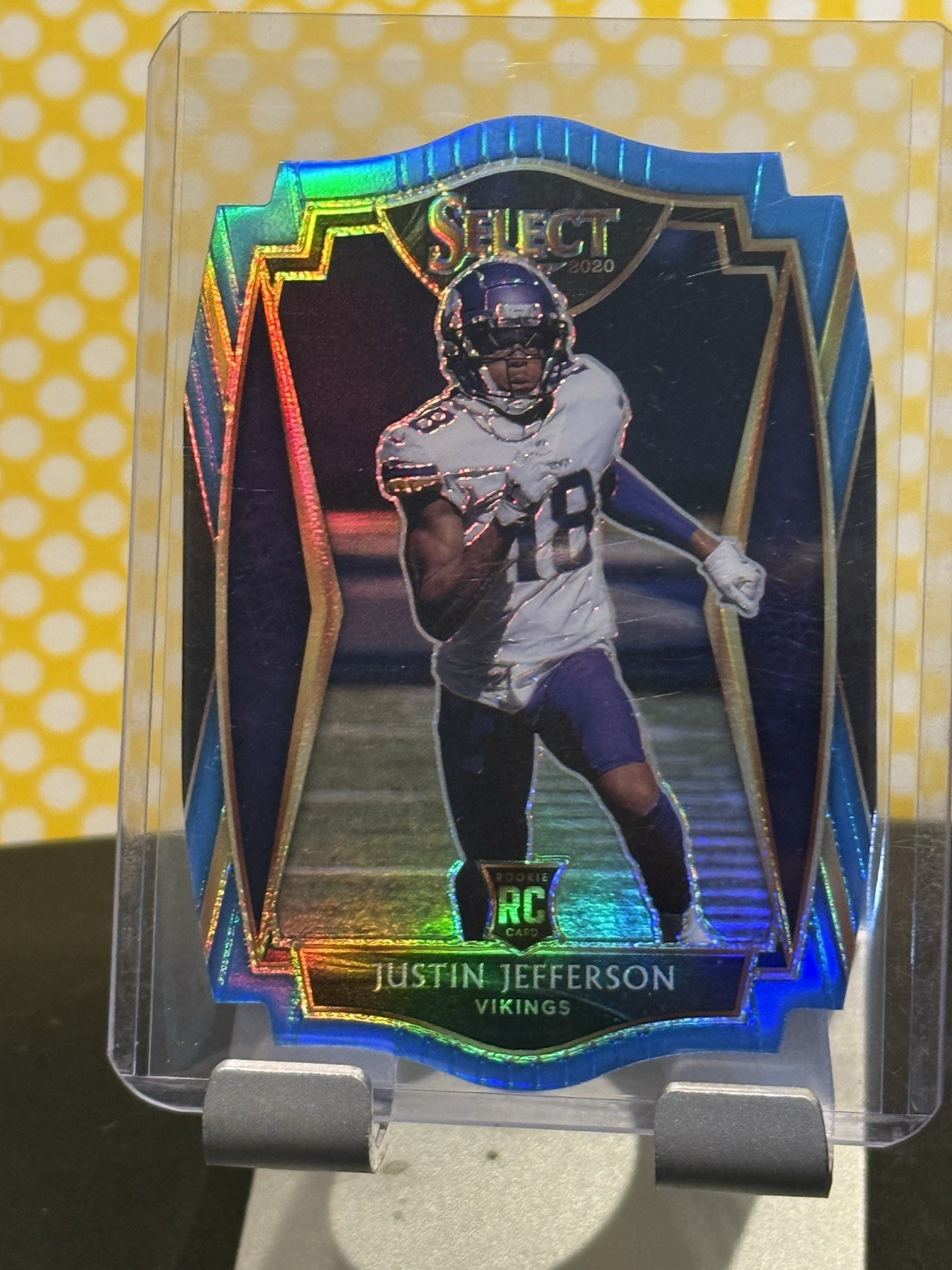 2020 Panini Select Justin Jefferson Rookie Premier Level Light Blue Die-Cut R119