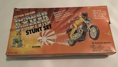 1981 Kidco Action Packed Power Blasters Stunt Set Complete Used