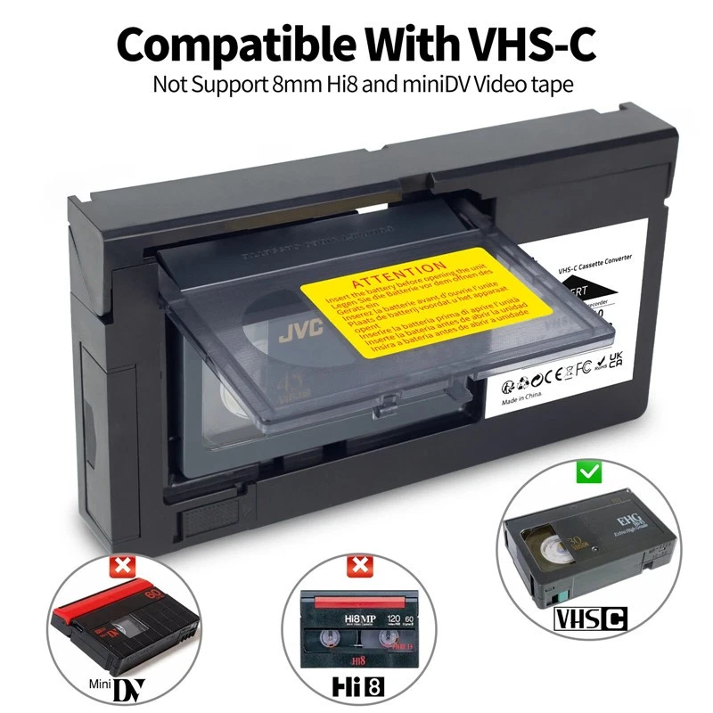 VHS zu VHSC Tape Converter Player VHS-C Tapes VCR Motorisierter Kassettenadapter - Bild 3 von 4